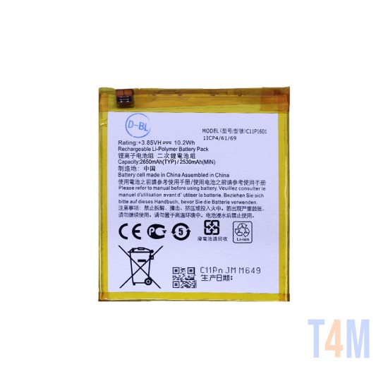 Bateria C11P1601 para Asus Zenfone ZE520KL/ZB501KL 2650mAh